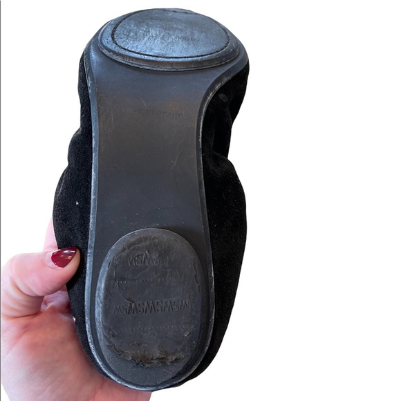 STUART WEITZMAN Black suede ballet slippers with gold beads Size 8.5 - Picture 10 of 10